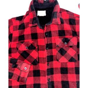 Boston Traders Men's Red /Black Buffalo Plaid Sherpa Lined Flannel Jacket XXL
